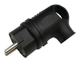 Вилка угловая с з/к каучук 16А IP44 черный 9220 IN NOME