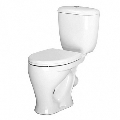 Унитаз-компакт Воротынский белый с арматурой и сиденьем, косой выпуск Santeri (Воротынск)
