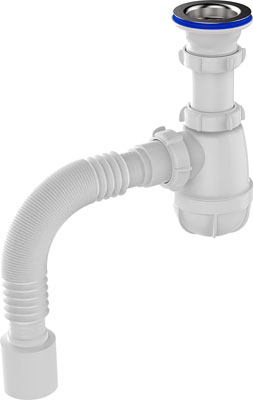 Сифон 1  1/2 * 40 с гофрой 40*50 Aquant B0110 1/30 (аналог C0110)