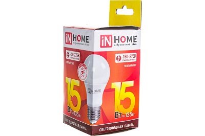 Лампа светодиод. LED-A60-VC 15Вт 3000К Е27 IN HOME