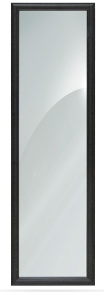 Зеркало в раме 30х120 см с креплением на дверь черное
