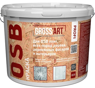 Краска Gross'art Profi для OSB белая для внутр/нар работ, 3 кг