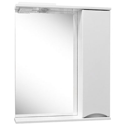 Шкаф зеркальный Женева 600 R 1С Белый