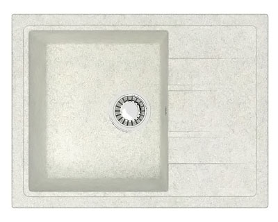 Мойка Анастасия Z150Q15 (бел.гранит) глянец 575*470*215 с сифоном, герметиком, фрезой Gota Rosio