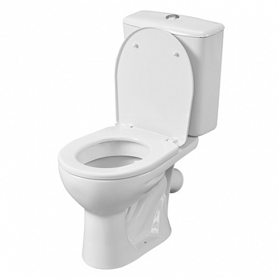Унитаз-компакт Орион белый с арматурой, сиденьем, косой выпуск Santeri (Воротынск)
