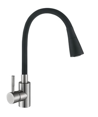 Смеситель для кухни Антей силиконовый излив 572576 Черный