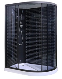 Душевая кабина ODA BST-5007 L 120*80*215 чёрный кирпич/низкий поддон т/с левая
