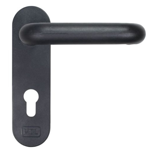 яКомплект ручек MCL РН-7201П (КВ-125мм) черные с пружиной для технических дверей