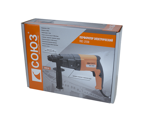 ПЕС-2550 Перфоратор СОЮЗ, SDS+, 800 Вт, 2 режима, 0-1000об/мин