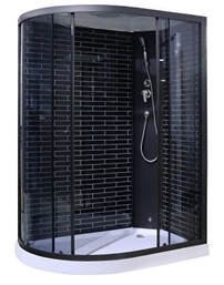 Душевая кабина ODA BST-5007 R 120*80*215 чёрный кирпич/низкий поддон т/с правая