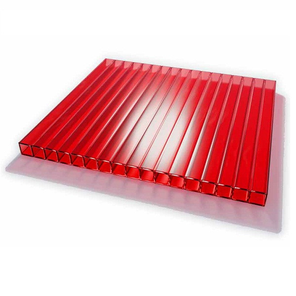 Поликарбонат сотовый 4 мм красный