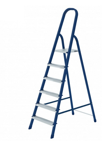 Стремянка 6 ступеней, стальная, стал. ступени //Сибртех