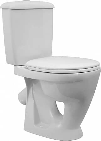 Унитаз-компакт тарельчатый Радуга Комбо (арматура, сиденье) белый