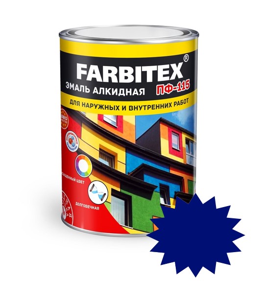 Эмаль Farbitex ПФ-115 0,8 кг