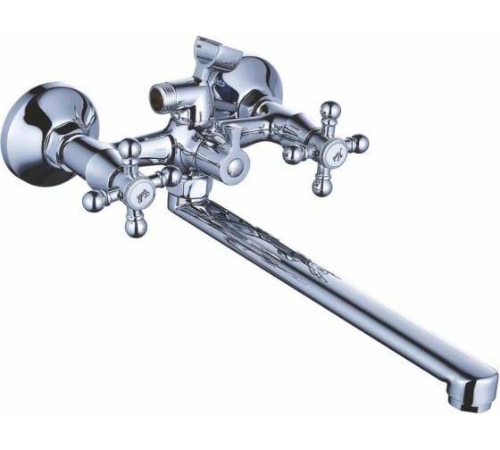 Смеситель д/ванны с 2-мя рукоятками F-30 см, с перекл. душа Дельта 237333 Антей