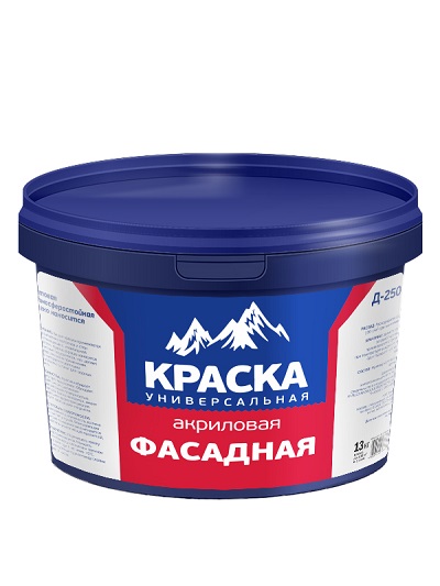 Краска в/э Диола Д-250 акриловая фасадная, Евроведро 13 кг