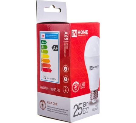 Лампа светодиодная LED-A65-VC Е27 25Вт 4000К 2250 Лм, In Home