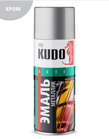 Эмаль аэрозольная Kudo-1027 520 мл, металлик хром