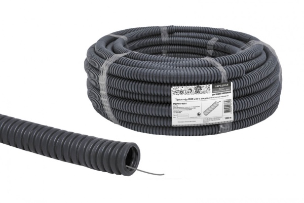 Труба ПВХ гофро с зонд. d16 мм (100м)