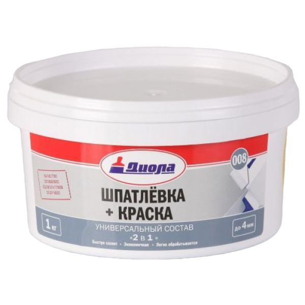 Шпатлевка+краска Диола 008 1кг(ведро)