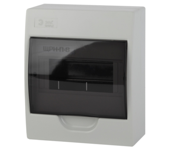 Корпус пластиковый навесной ЭРА SIMPLE ЩРНП-08 IP41 прозрачная крышка белый
