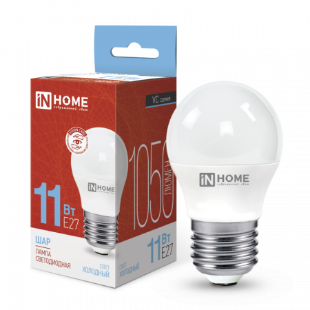 Лампа светодиодная LED-VC Е27 11Вт 4000К, шар In Home
