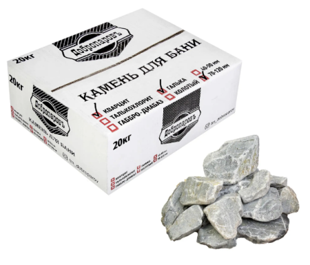 Камень для бани Кварцит (20 кг) коробка 