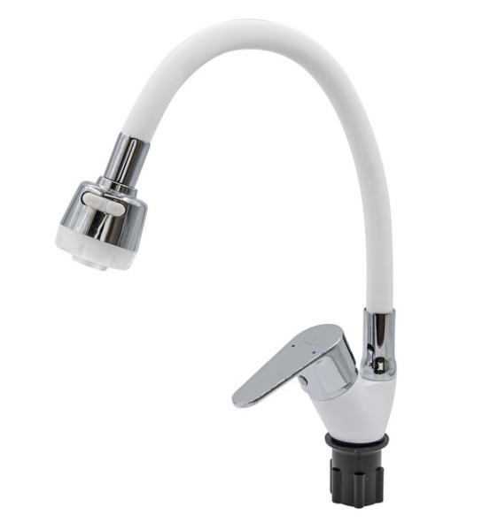 Смеситель Ремоколор однорычажный для кухни, гайка, рефлектор, керамич.картридж 35мм, белый