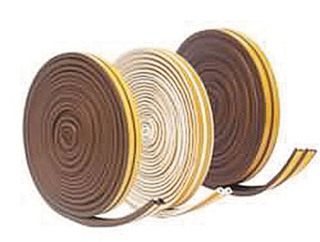 Уплотнительная лента самокл. вспененный EPDM каучук, P-профиль, белая, 9*5,5мм, 10м