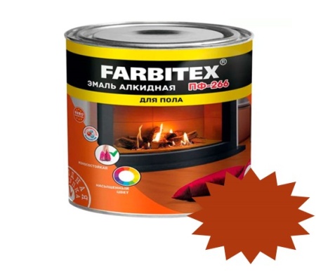 Эмаль Farbitex ПФ-266 2,7 кг (6), желто-коричневая