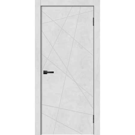 Дверь в комплекте Geometry-1 Бетон Снежный 600 Левая с порогом