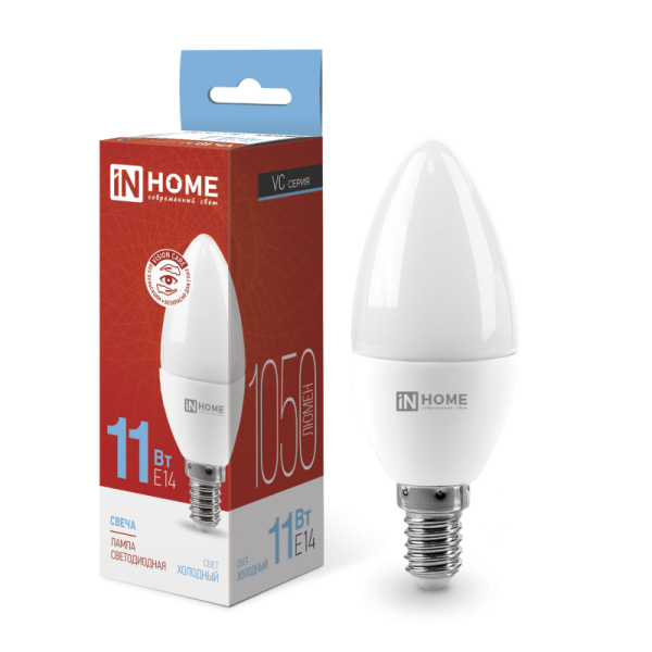 Лампа светодиодная LED-VC Е14 11Вт 6500К, свеча In Home
