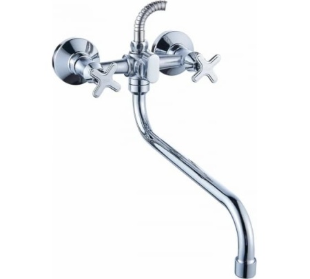 Смеситель для ванны Антей с 2-мя рукоятками S-30см, с переключателем душа Кристи 247350