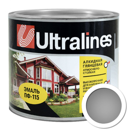 Эмаль Ультра Лайнс ПФ-115 0,8 кг (14), светло-серая