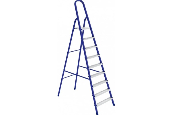 Стремянка 9 ступеней, стальная комбинированная