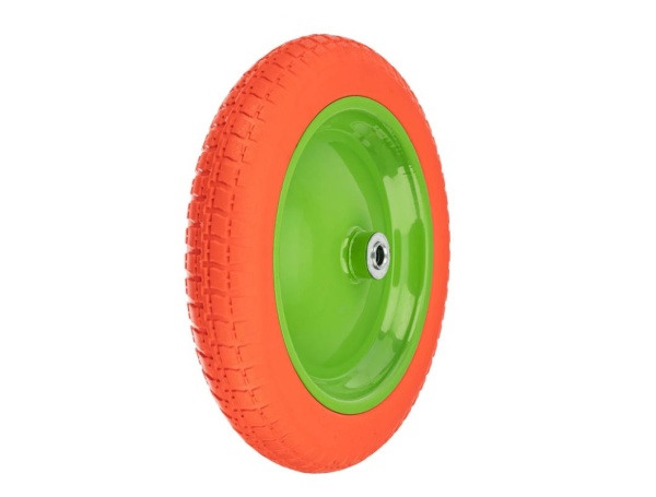 Колесо полиуретановое 3.00-8, подшипник 16 мм, длина оси 90 мм, Сибртех (д/тачки 689615, 66-8-065)