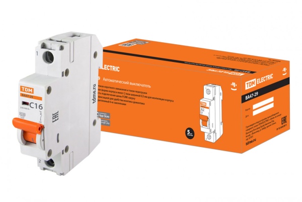 Автомат ИЭК ВА47-29 16А/1П