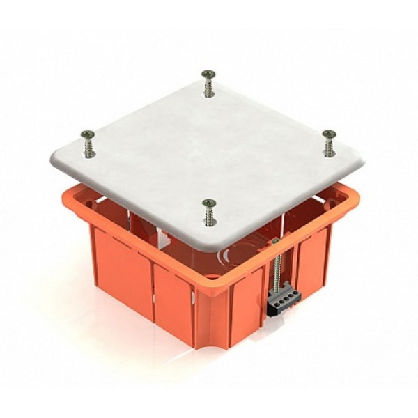 Коробка распаячная 92*92*45 IP20 для скрытого монтажа в полых стенах с пластиковыми зажимами GREENEL