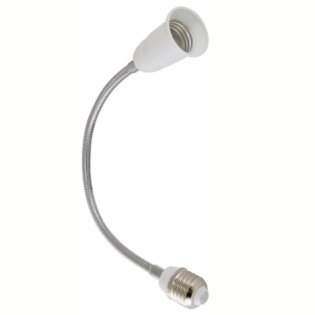 яПереходник вилка-Е27 гибкий 300мм с выкл,белый TDM