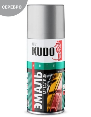 Эмаль аэрозольная Kudo-1026 520 мл, металлик серебро