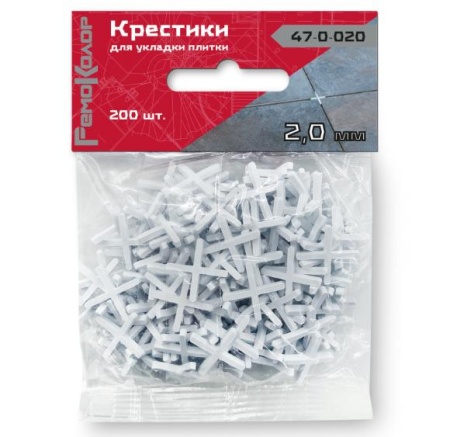 Крестики пластиковые д/укладки плитки, 2,0мм, 200шт