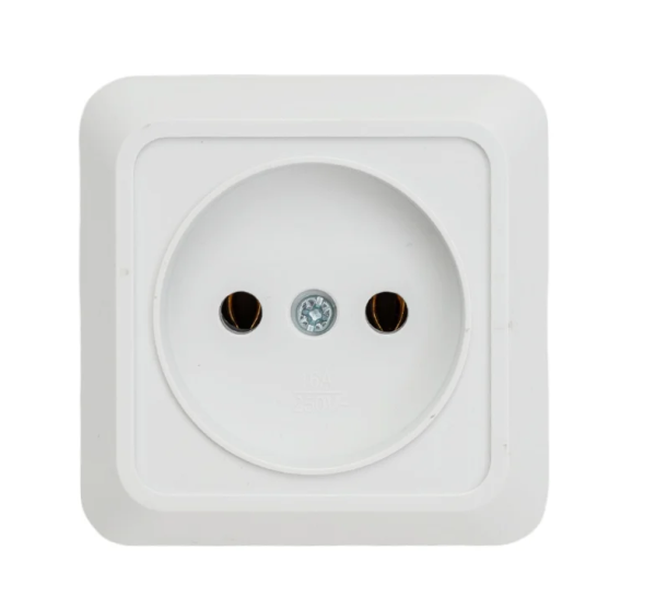 Розетка BOLLETO одинарная белая накладная 7022 IN HOME