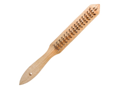 Щетка проволочная стальная, дерев. рукоятка, 4 ряда, толщина проволоки 0,33 мм, 270мм