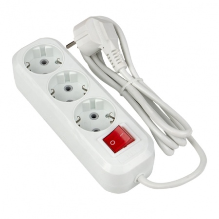 Удлинитель ЭРА с/з с выключателем 3 гнезда 3м, 16А 