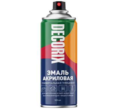 Эмаль аэрозольная акриловая универсал. Decorix 520 мл 0101-04, красная глянцевая /12/
