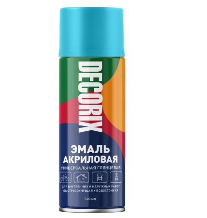 Эмаль аэрозольная акриловая универсал. Decorix 520 мл 0101-20, св.-голубая глянцевая /12/