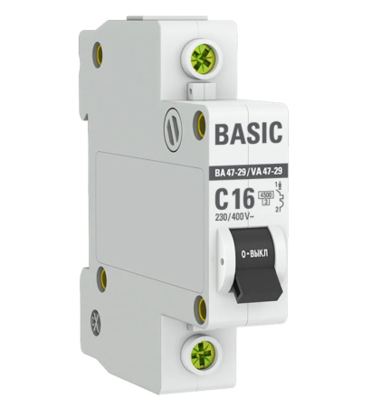 Автомат 1Р 16А (С) ВА47-29  4.5 кА EKF Basic 