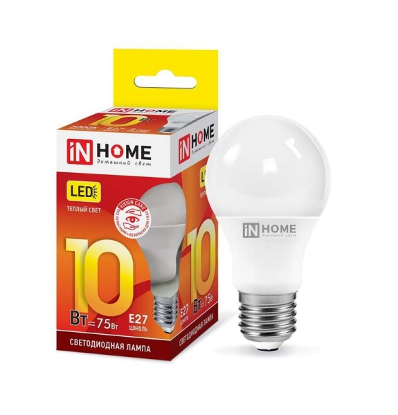 Лампа светодиод. LED-A60-VC 10Вт 3000К Е27 IN HOME