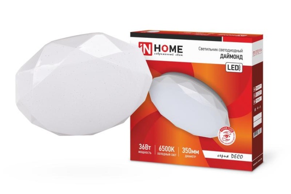 Светильник светод. 36Вт 2340lm 6500К 6К 350*55мм DECO ДАЙМОНД 3730