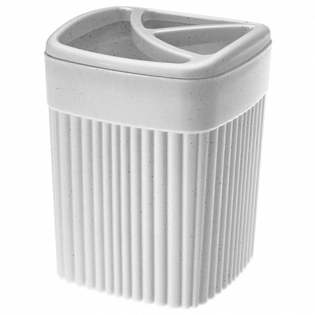 Стакан д/зубных щеток 0,65л Velvet, св.-серый, 9*9*11,9 см,Econova/Бытпласт